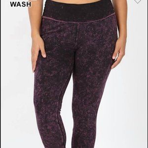 Mineral Wash Plus Size Soft Lounge Leggings